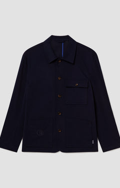 Batch LDN Men's Rich Navy Wool Herringbone Jacket
