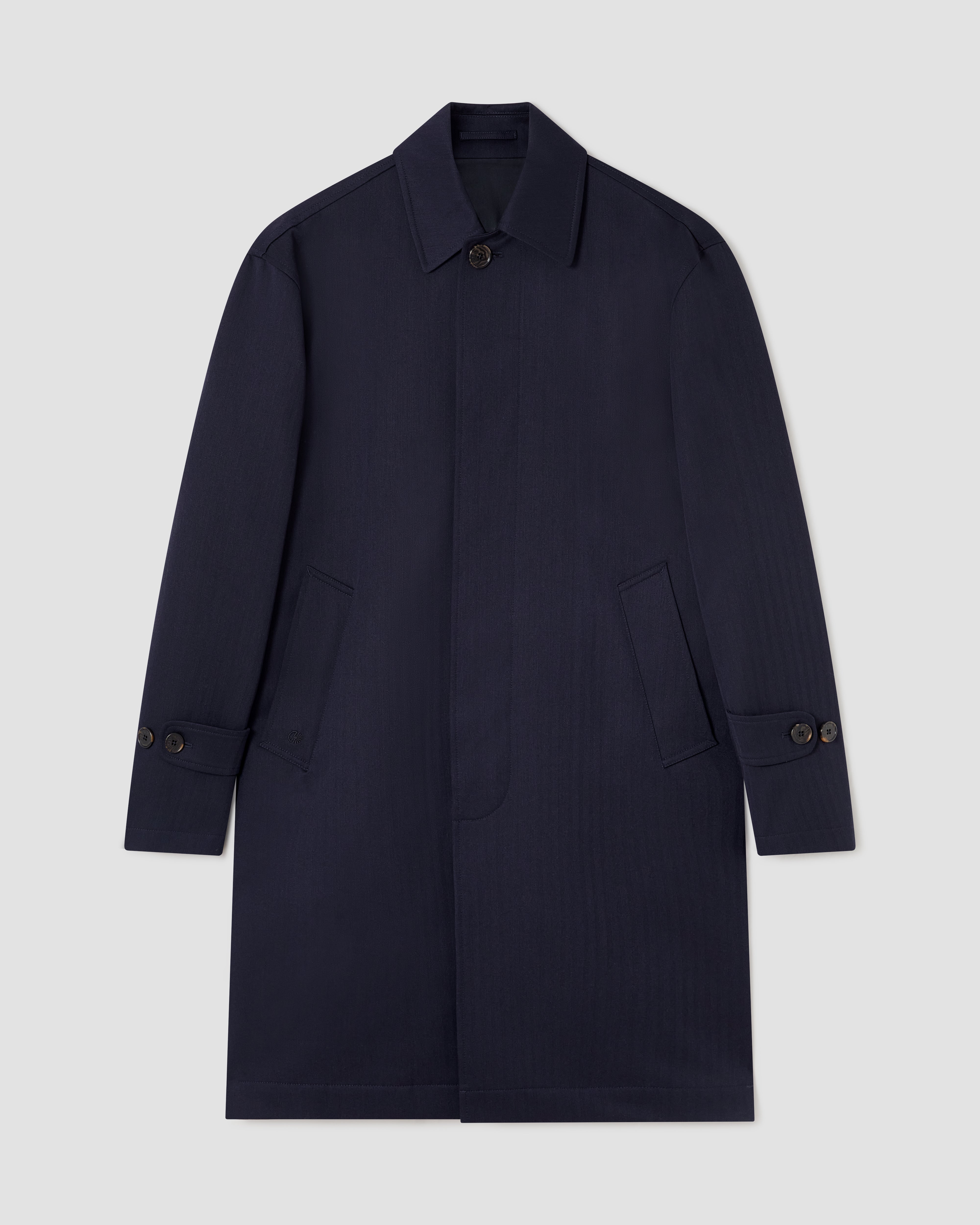 Batch LDN Men's Rich Navy Herringbone Overcoat