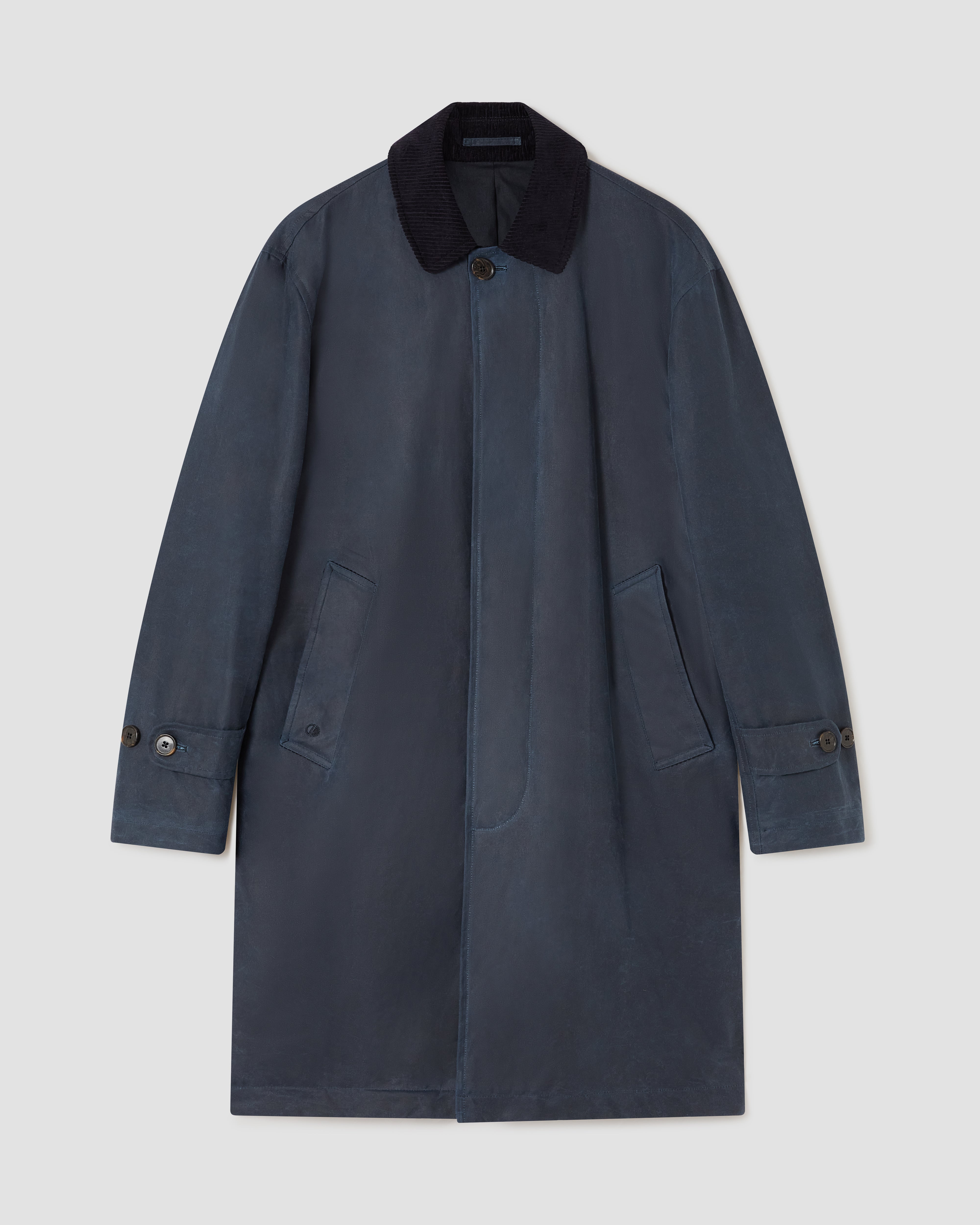 Batch LDN Men's Rich Navy Herringbone Overcoat