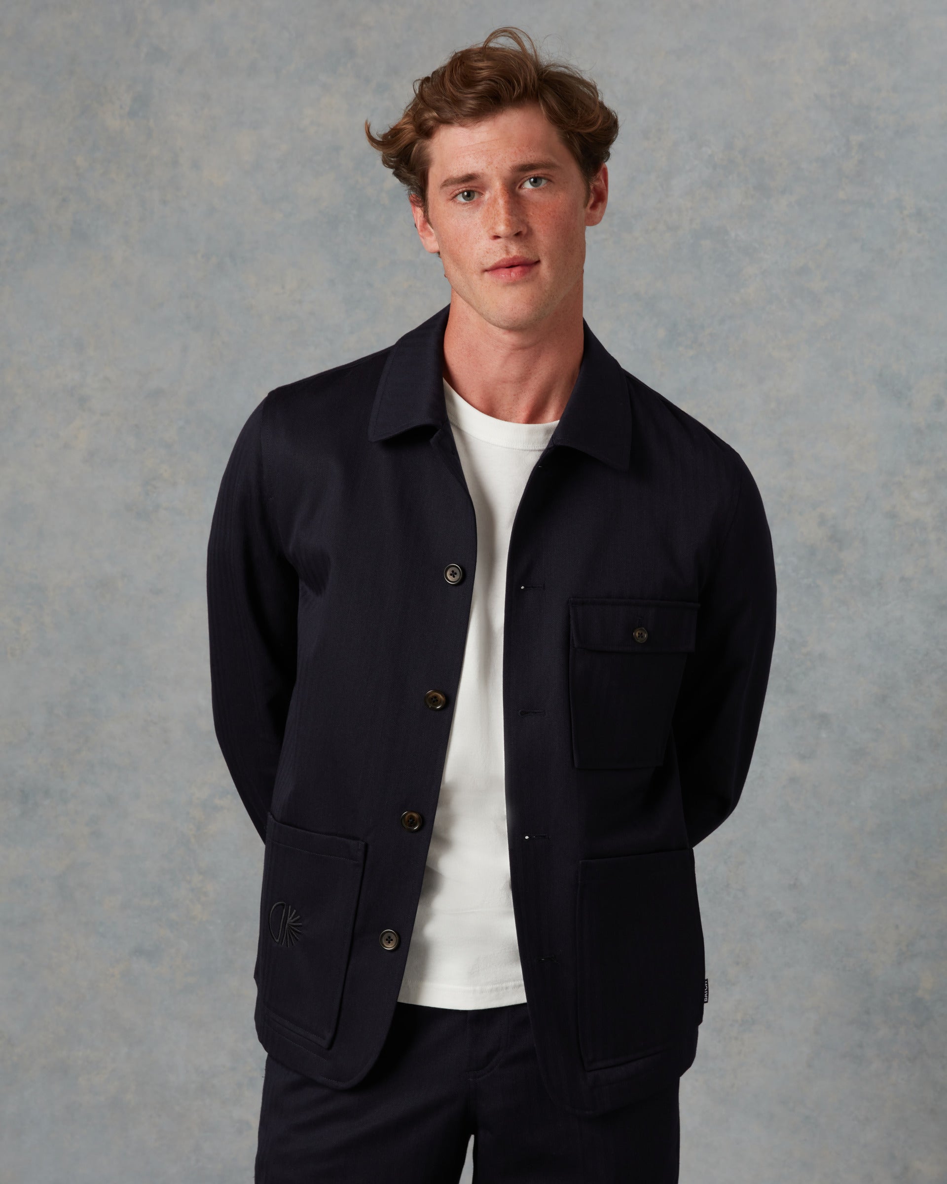 Batch LDN Men's Rich Navy Wool Herringbone Suit