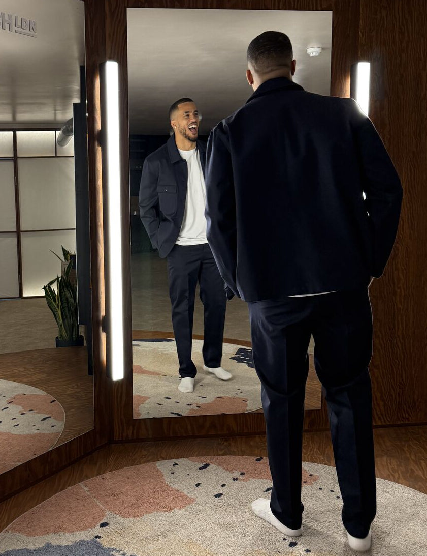 Batch LDN Men's Rich Navy Wool Herringbone Suit