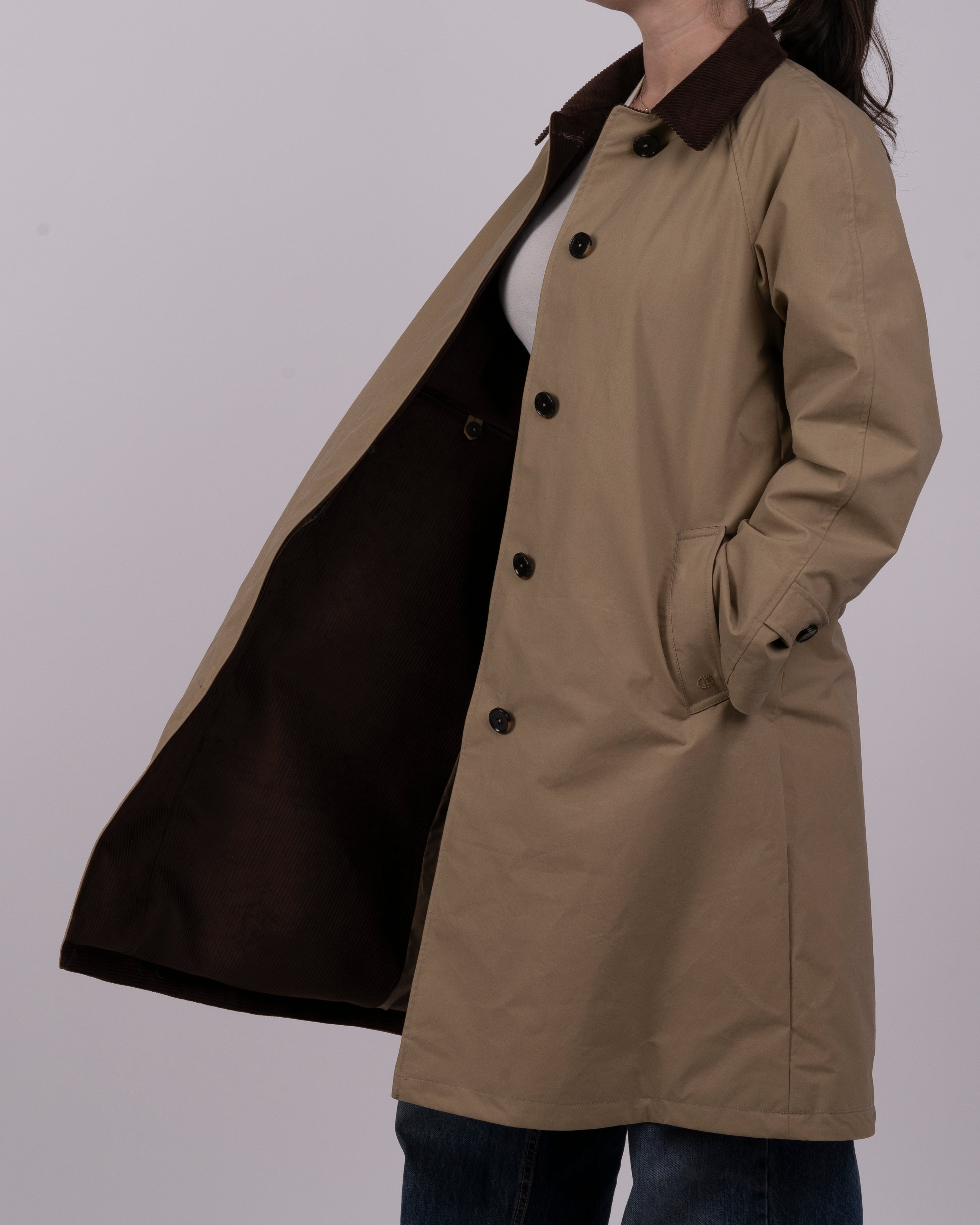Batch LDN Women's Beige Waxed Canvas Overcoat