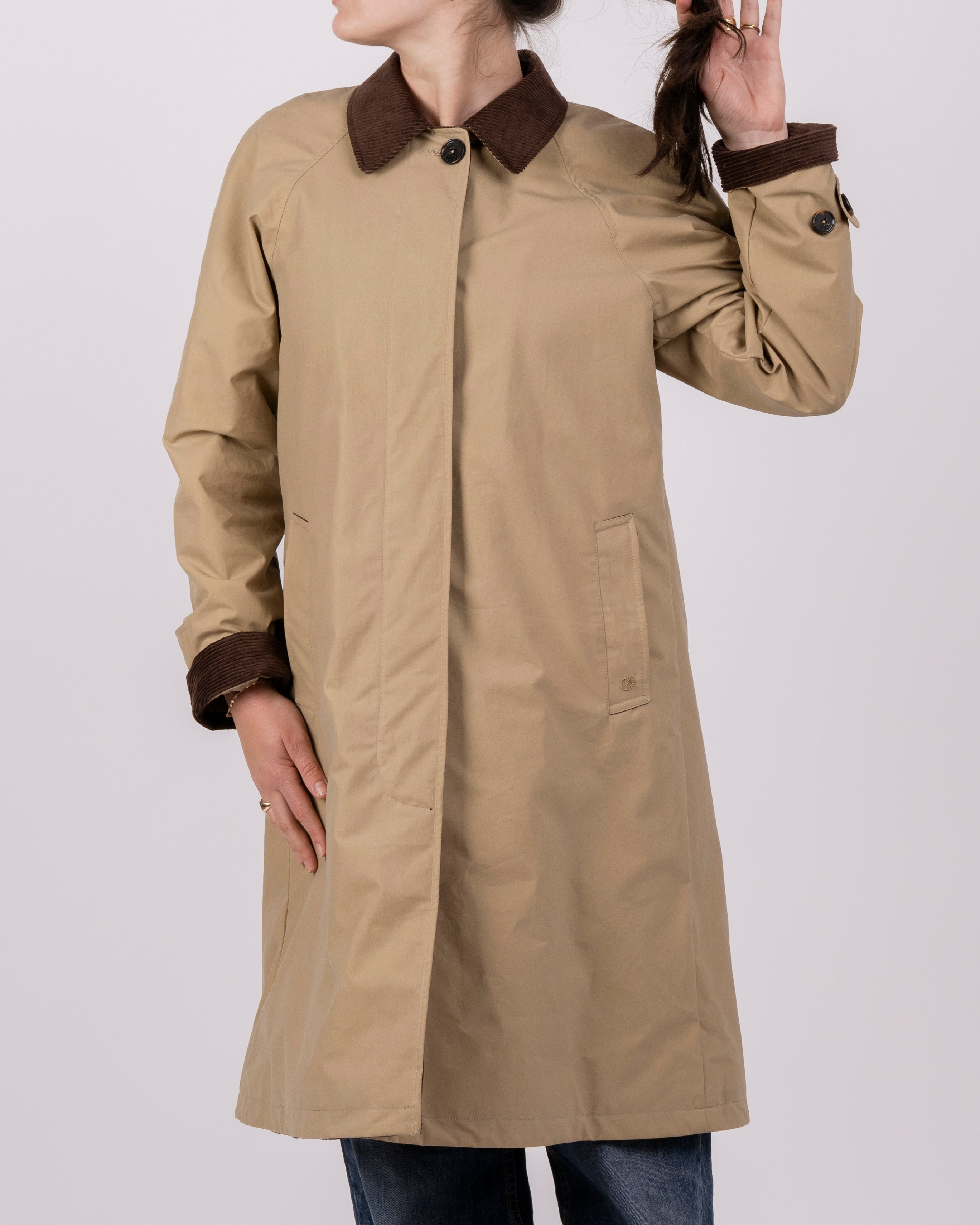 Batch LDN Women's Beige Waxed Canvas Overcoat