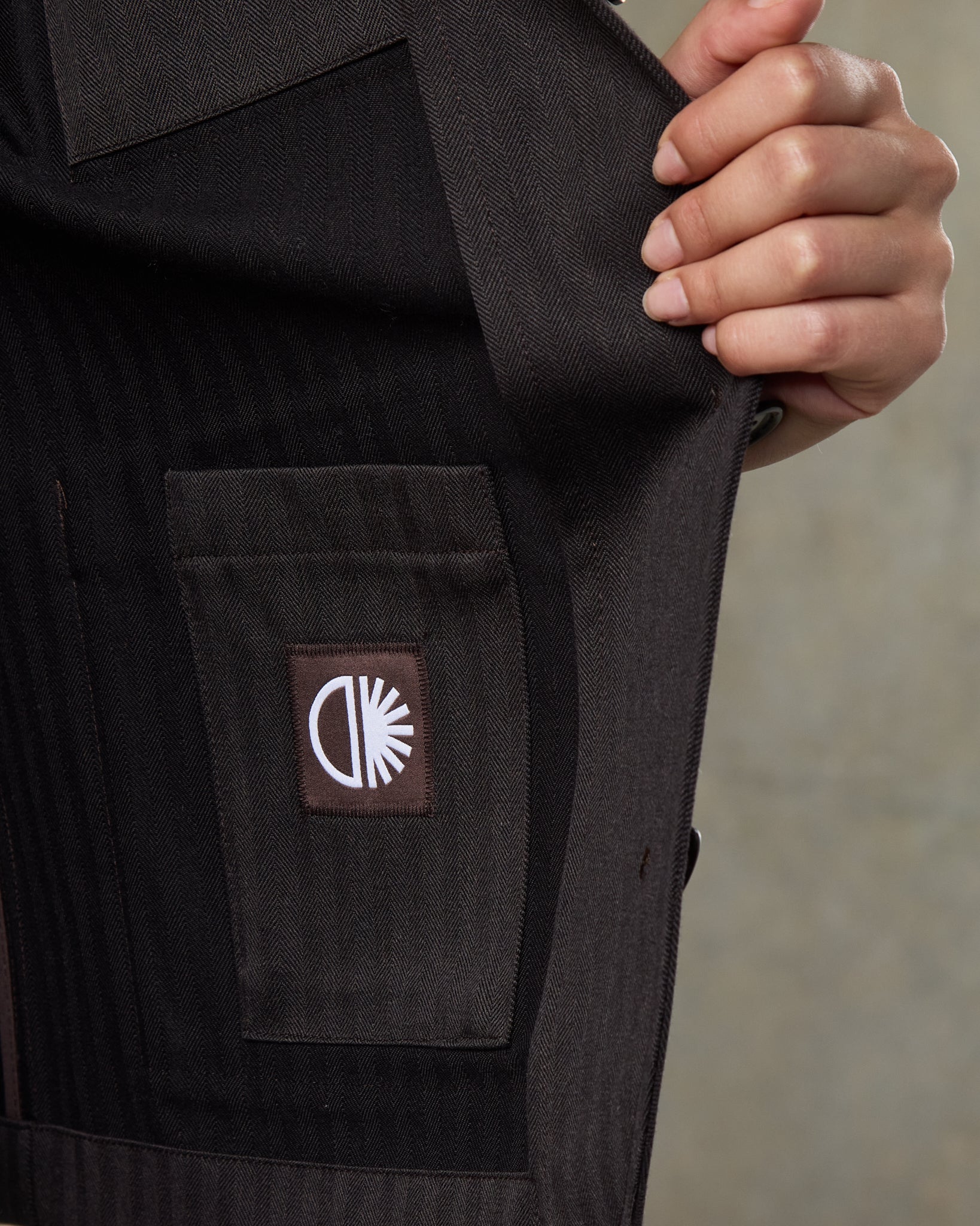 Batch LDN Women's Dark Chocolate Wool Herringbone Jacket