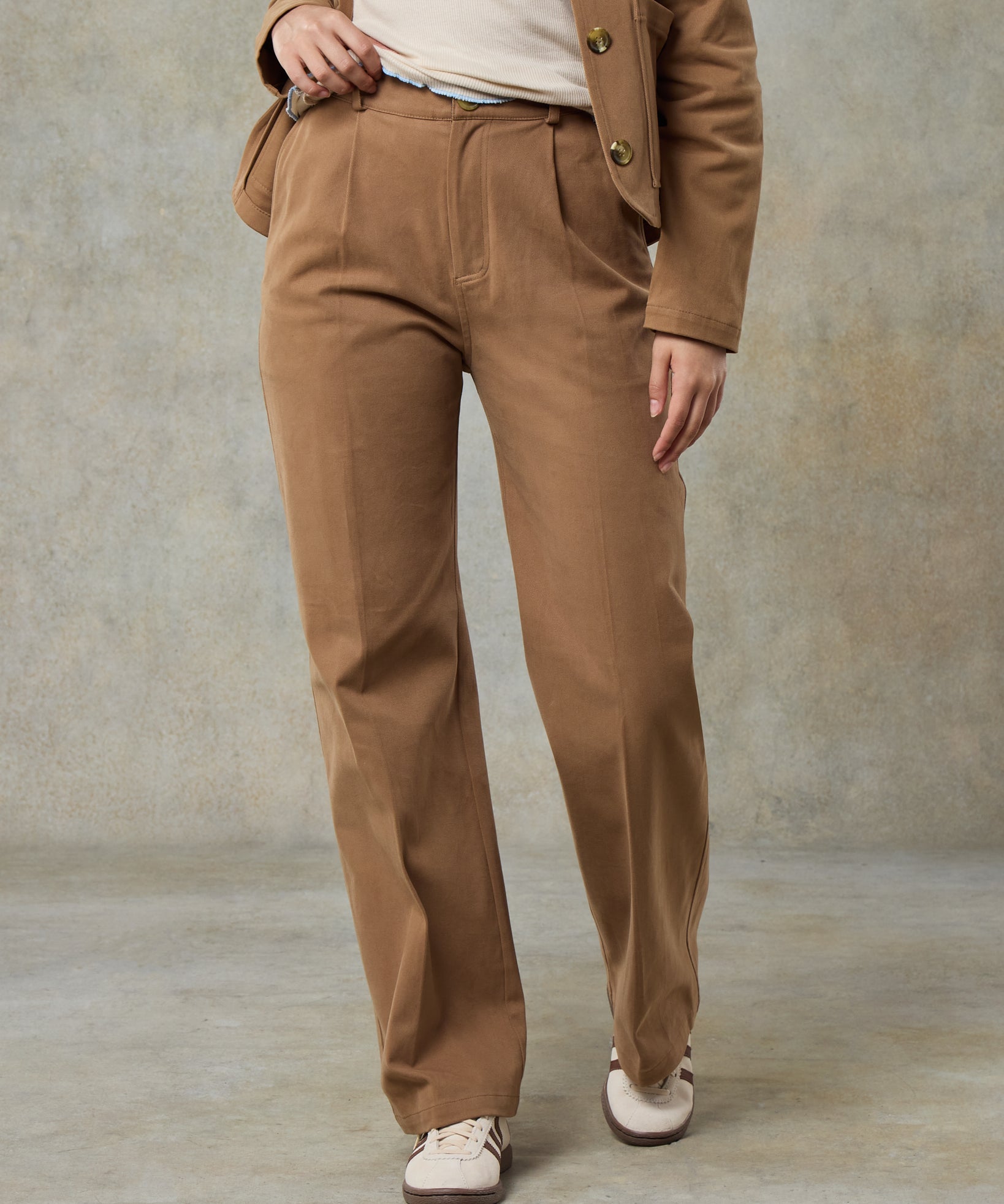 Batch LDN Women's Mocha Brown Cotton Trousers