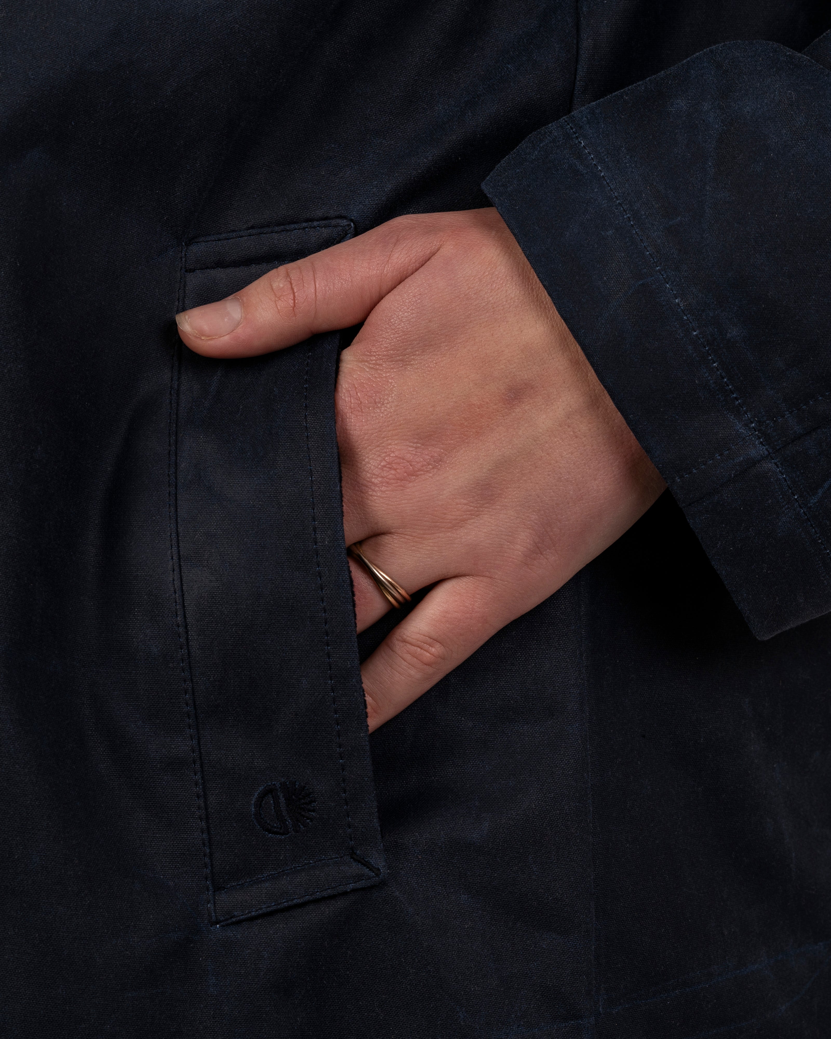 Batch LDN Women's Navy Waxed Canvas Overcoat