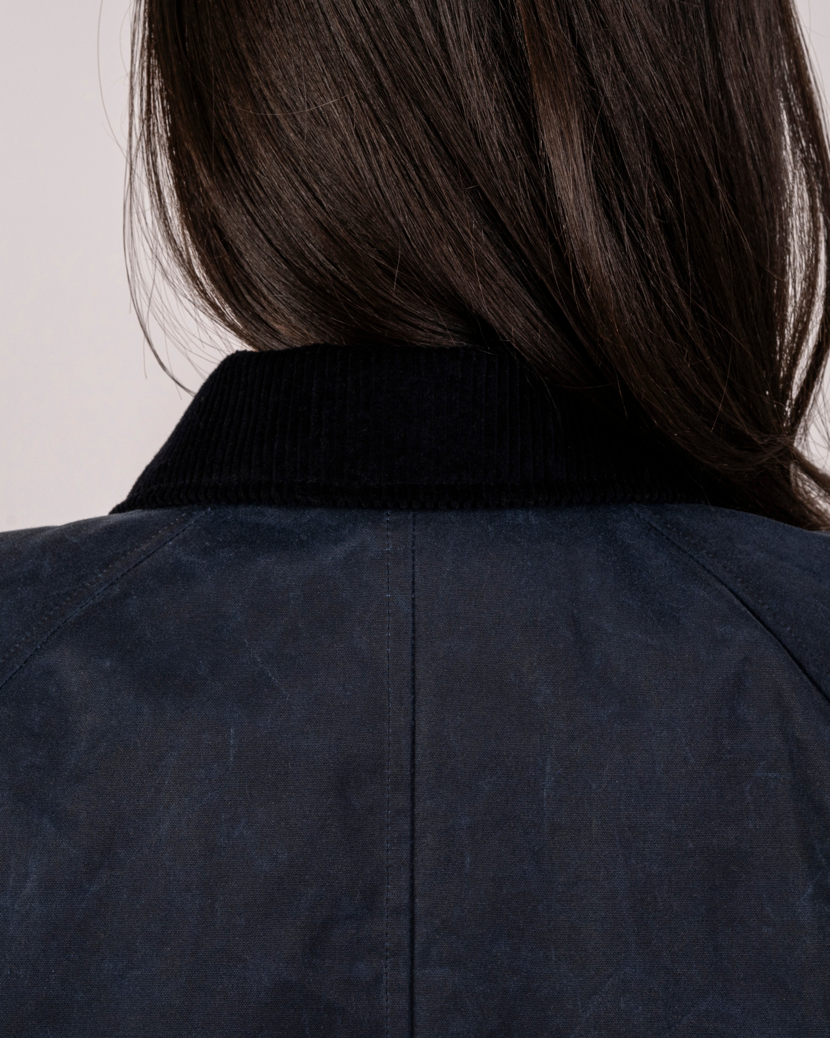 Batch LDN Women's Navy Waxed Canvas Overcoat