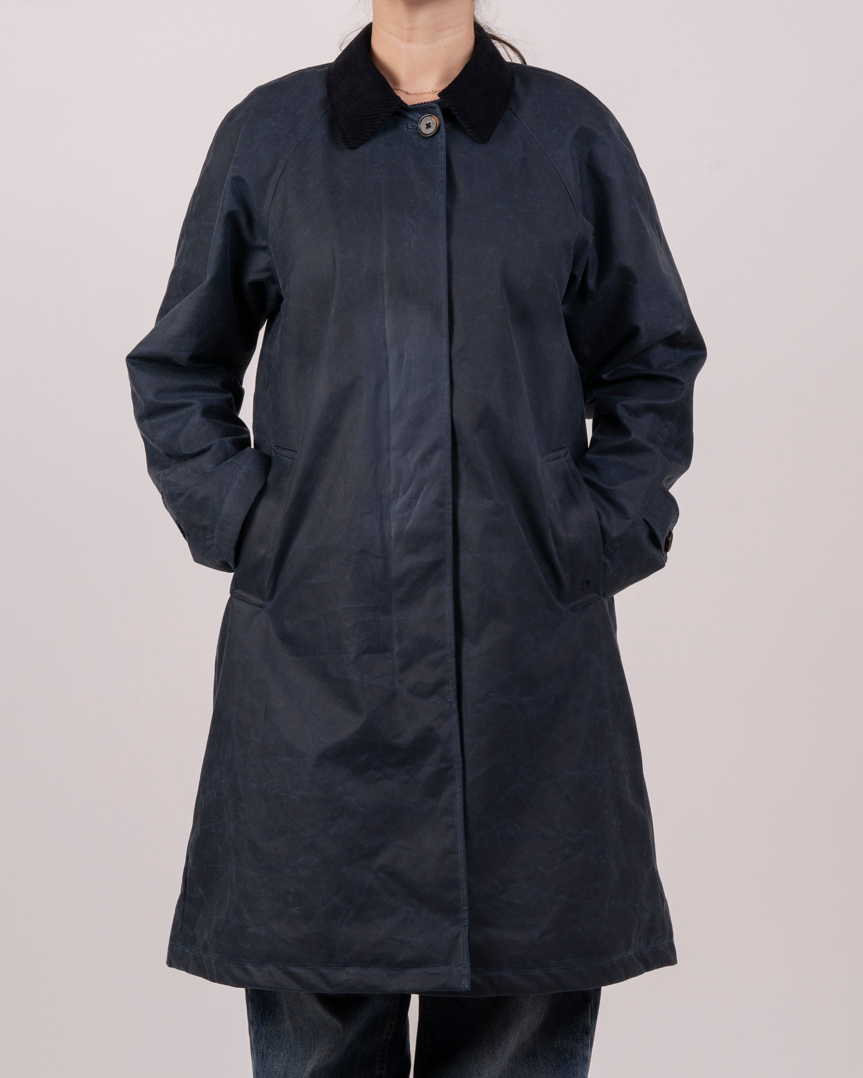 Batch LDN Women's Navy Waxed Canvas Overcoat